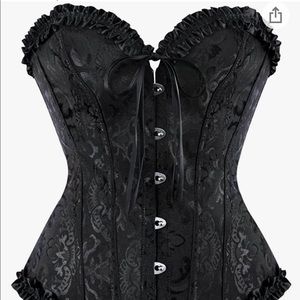 Black Lace-Up Corset Top